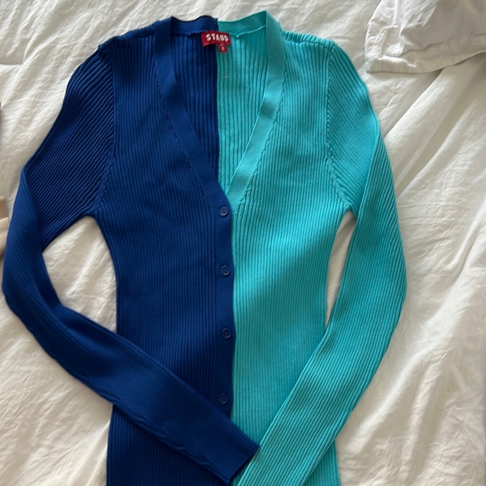Staud Blue Knit Sweater, looks brand new